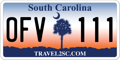 SC license plate OFV111