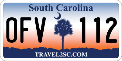 SC license plate OFV112