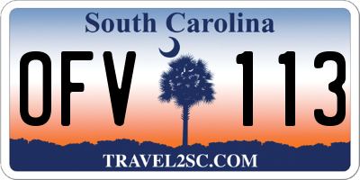 SC license plate OFV113