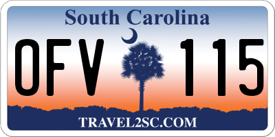 SC license plate OFV115