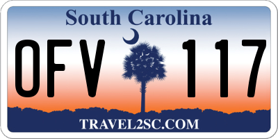 SC license plate OFV117