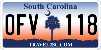 SC license plate OFV118