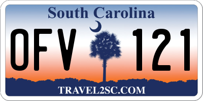 SC license plate OFV121