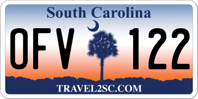 SC license plate OFV122