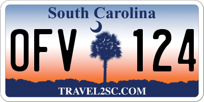SC license plate OFV124