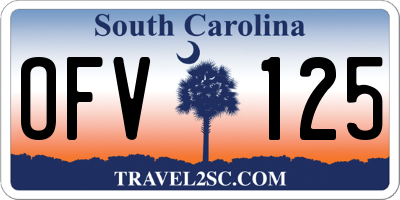SC license plate OFV125