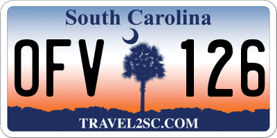 SC license plate OFV126