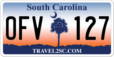 SC license plate OFV127