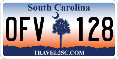 SC license plate OFV128