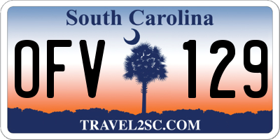 SC license plate OFV129