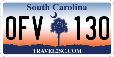 SC license plate OFV130