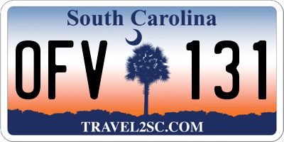 SC license plate OFV131