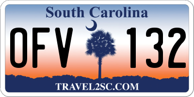 SC license plate OFV132