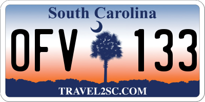 SC license plate OFV133