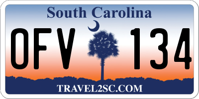 SC license plate OFV134