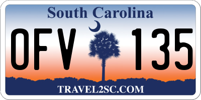 SC license plate OFV135