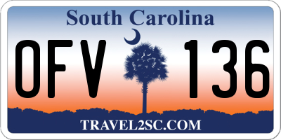 SC license plate OFV136