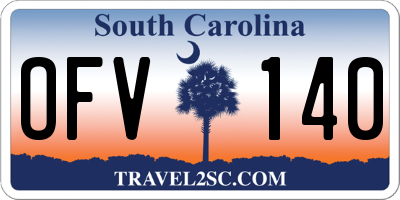 SC license plate OFV140