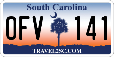 SC license plate OFV141