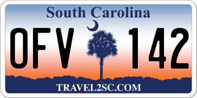 SC license plate OFV142
