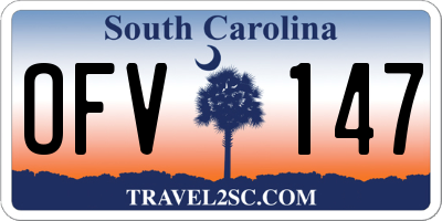 SC license plate OFV147
