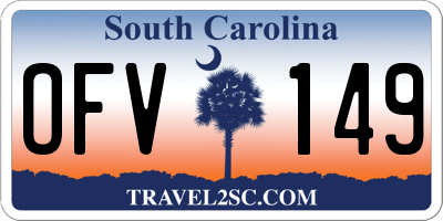 SC license plate OFV149