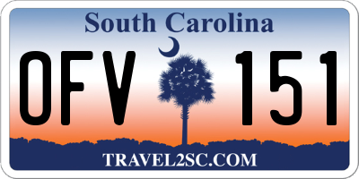 SC license plate OFV151