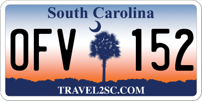 SC license plate OFV152
