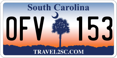 SC license plate OFV153