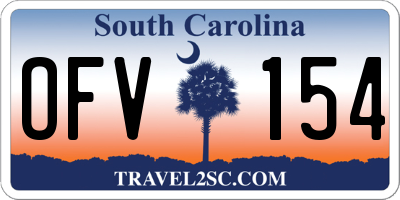 SC license plate OFV154