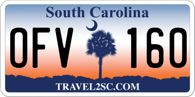 SC license plate OFV160