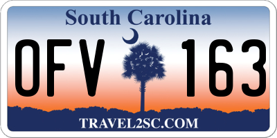 SC license plate OFV163