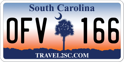 SC license plate OFV166