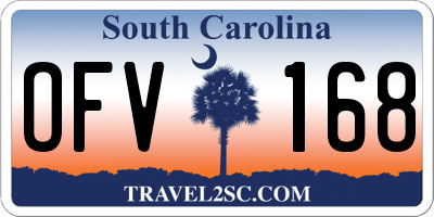 SC license plate OFV168