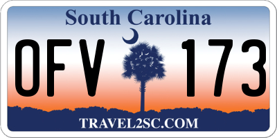 SC license plate OFV173