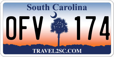 SC license plate OFV174