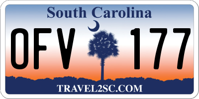 SC license plate OFV177