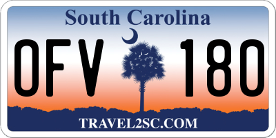 SC license plate OFV180