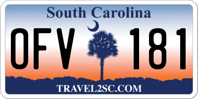 SC license plate OFV181