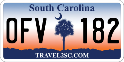 SC license plate OFV182