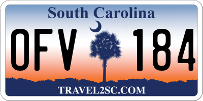SC license plate OFV184