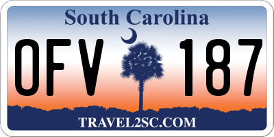 SC license plate OFV187