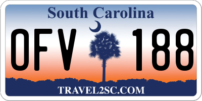 SC license plate OFV188