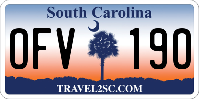 SC license plate OFV190
