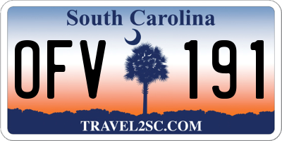 SC license plate OFV191
