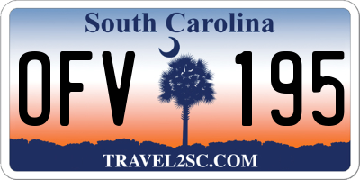 SC license plate OFV195