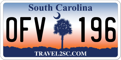SC license plate OFV196