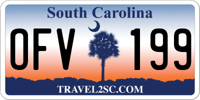 SC license plate OFV199