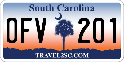 SC license plate OFV201