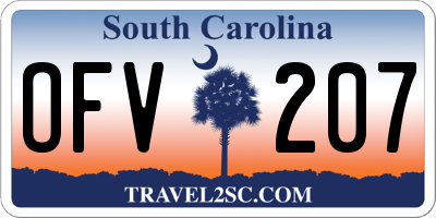 SC license plate OFV207